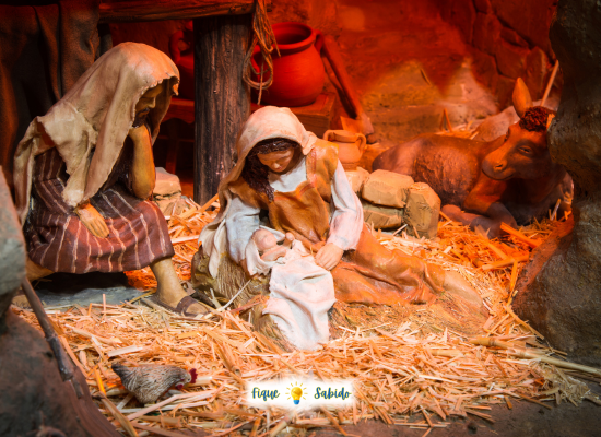 Presépio simples de natal. Manjedoura.